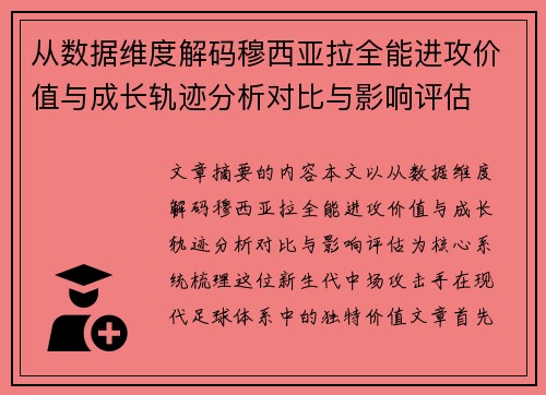 从数据维度解码穆西亚拉全能进攻价值与成长轨迹分析对比与影响评估